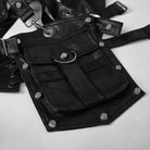 PUNK RAVE Men's Mechanical Steampunk Faux Leather Rivets Harness/Collar