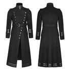 PUNK RAVE Men's Military Uniform Worsted Long Coat With Belt