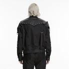 PUNK RAVE Men's Punk Asymmetric Patchwork Rivets Jacket