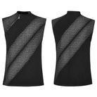 PUNK RAVE Men's Punk Asymmetric Zipper Tank Top