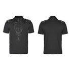 PUNK RAVE Men's Punk Bubble Buckle Zipper T-shirt