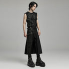 PUNK RAVE Men's Punk Buckle Pleated Skirt