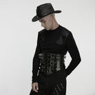 PUNK RAVE Men's Punk Buckle Strap Lace-up Girdle