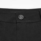 PUNK RAVE Men's Punk Buckle Straps Big Pockets Pleated Pants Black