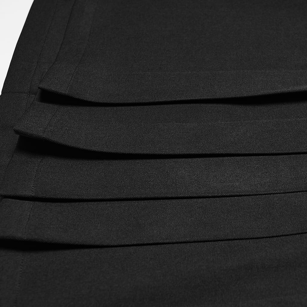 PUNK RAVE Men's Punk Buckle Straps Big Pockets Pleated Pants Black