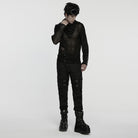 PUNK RAVE Men's Punk Buckle-up Strap Big Pockets Pants