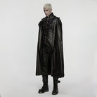 PUNK RAVE Men's Punk Buckle-up Strap One-piece Shirt Cloak
