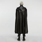 PUNK RAVE Men's Punk Buckle-up Strap One-piece Shirt Cloak