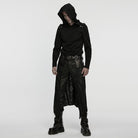 PUNK RAVE Men's Punk Buckle-up Strap Tattered Knitted Skirt