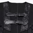 PUNK RAVE Men's Punk Buckle-up Straps Cutout Vest