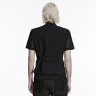 PUNK RAVE Men's Punk Buckle-up Straps Cutout Vest