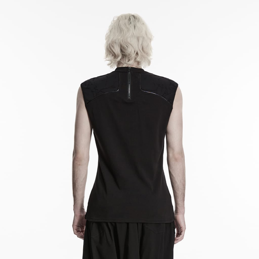 PUNK RAVE Men's Punk Cross Minimalist Tank Top
