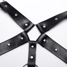 PUNK RAVE Men's Punk Crossed Faux Leather Harness
