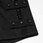 PUNK RAVE Men's Punk D-rings Rivets Short Sleeved Shirt