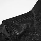 PUNK RAVE Men's Punk Embroidered Jacquard Hooded Coat Black