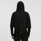 PUNK RAVE Men's Punk Eyelet Ripped Hoodie