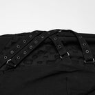 PUNK RAVE Men's Punk Eyelet Strap Studded Ruched Loose Pants