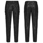 PUNK RAVE Men's Punk Eyelet Straps Mottled Printed Pants