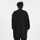PUNK RAVE Men's Punk Eyelet Studded Large Pocket Lantern Sleeve Cardigan