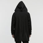 PUNK RAVE Men's Punk Eyelet Turn-down Collar Hooded Jacket