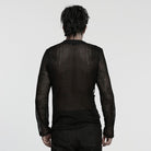 PUNK RAVE Men's Punk Eyelets Mesh T-shirt
