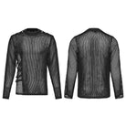 PUNK RAVE Men's Punk Eyelets Mesh T-shirt