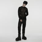 PUNK RAVE Men's Punk Eyelets Mesh T-shirt