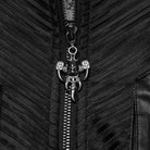 PUNK RAVE Men's Punk Eyelets Zip Stand Collar Jacket