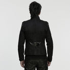 PUNK RAVE Men's Punk Eyelets Zip Stand Collar Jacket