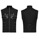 PUNK RAVE Men's Punk Faux Leather Big-pocket Eyelets Vest