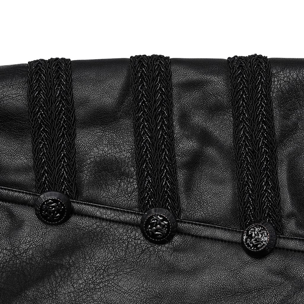 PUNK RAVE Men's Punk Faux Leather Pants