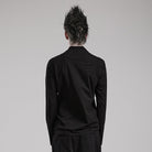 PUNK RAVE Men's Punk Faux Leather Splice Shirt