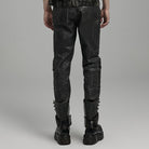 PUNK RAVE Men's Punk Gothic Big-pocket Strappy Black Grey Pants