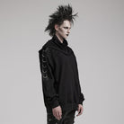 PUNK RAVE Men's Punk High Collar Loose Hoodies