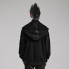 PUNK RAVE Men's Punk High Collar Loose Hoodies