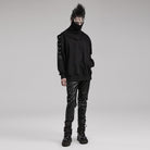 PUNK RAVE Men's Punk High Collar Loose Hoodies