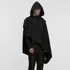 PUNK RAVE Men's Punk Irregular Buckle Strap Hooded Cloak
