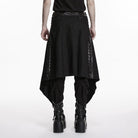 PUNK RAVE Men's Punk Irregular Ripped Pleated Skirt