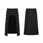 PUNK RAVE Men's Punk Lace-up Chained Zip Skirt