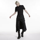 PUNK RAVE Men's Punk Lace-up Chained Zip Skirt