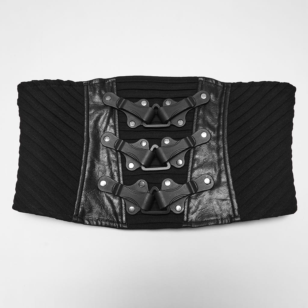 PUNK RAVE Men's Punk Lace-up Side Zipper Girdle