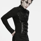 PUNK RAVE Men's Punk Lace-up Side Zipper Girdle
