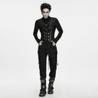 PUNK RAVE Men's Punk Lace-up Side Zipper Girdle