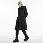 PUNK RAVE Men's Punk Layered Hooded Zip Jacket