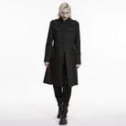 PUNK RAVE Men's Punk Layered Hooded Zip Jacket