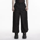 PUNK RAVE Men's Punk Layered Pleated Tapered Pants