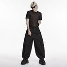 PUNK RAVE Men's Punk Layered Pleated Tapered Pants