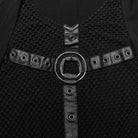 PUNK RAVE Men's Punk Mesh Eyelets Vest with Hood