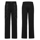 PUNK RAVE Men's Punk Mesh Rings Skull Pants