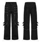 PUNK RAVE Men's Punk Mesh Splice Strappy Trousers